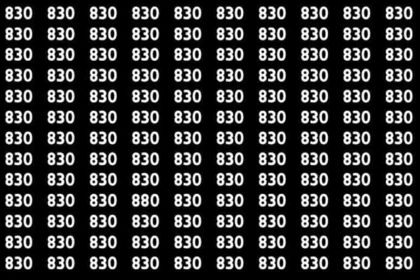 Test cérébral : Seuls ceux qui ont des yeux de lynx peuvent repérer le nombre 880 parmi 830 en 12 secondes
