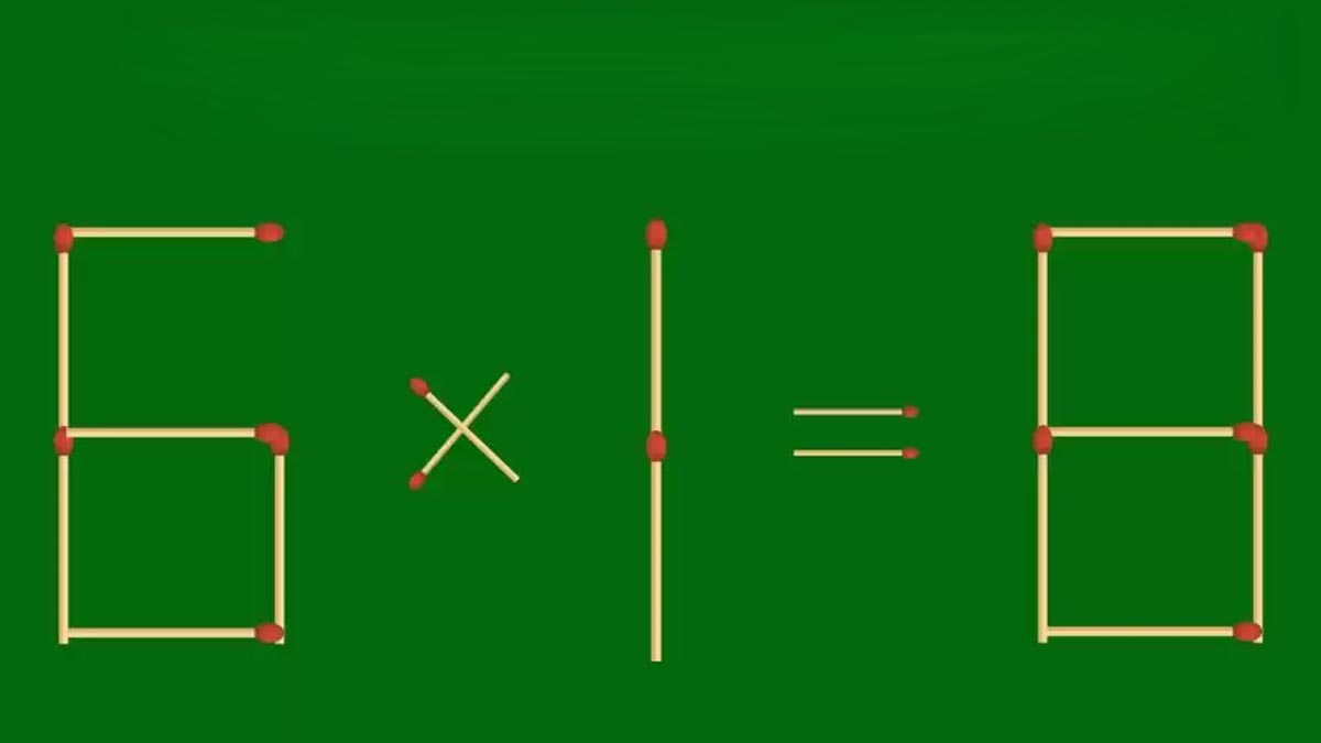 Casse-tête : comment réécrire et corriger l'équation d'allumettes 6x1=8 en retirant 1 allumette seulement ?