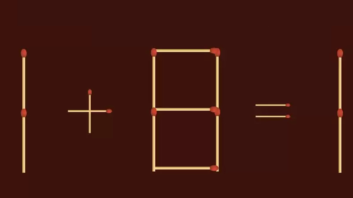 Puzzles d’allumettes : Corrigez ce casse-tête 1 + 8 = 1 en déplaçant 1 correspondance seulement