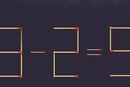 Casse-tête d’allumettes : testez vos capacités et corrigez l’équation mathématique 9-2 = 5 en ajoutant 2 bâtons