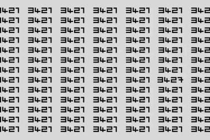Défi d’observation : Si vous avez des yeux perçants, repérez le nombre 3427 caché parmi 3421 en 10 secondes