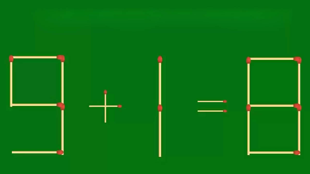 Puzzle d'allumettes : 9 + 1 = 8 Enlevez 1 correspondance pour corriger l’équation