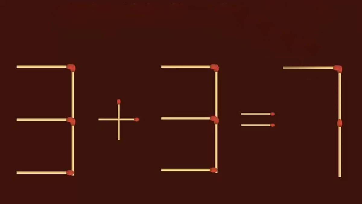 Puzzle d'allumettes : résoudre cet équivalent 3 + 3 = 7 en ne déplaçant que 2 bâtons seulement