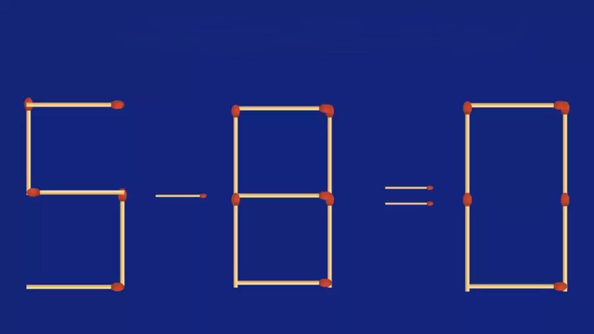 Puzzle d'allumettes : seuls les génies trouveront la solution à ce casse-tête 5-8 = 0