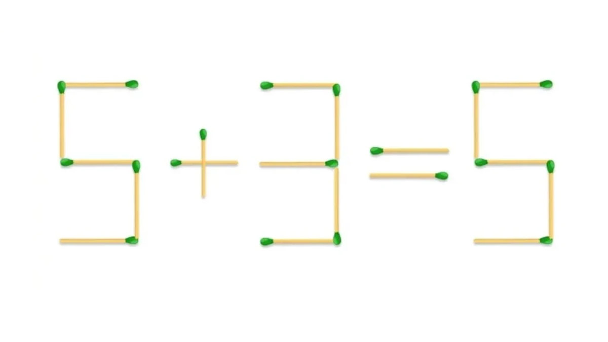 Résolvez ce puzzle d’allumettes 5+3 = 5 en bougeant deux allumettes