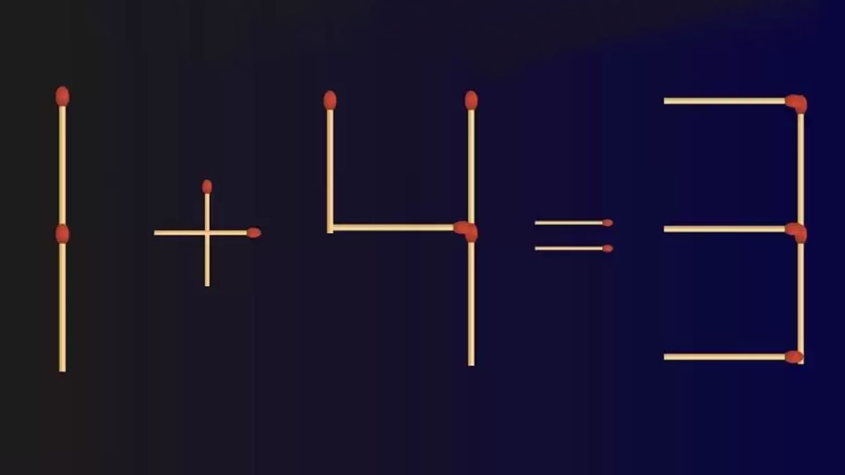 Test de QI : seuls les esprits brillants peuvent réussir ce casse-tête d'allumettes 1 + 4 = 3