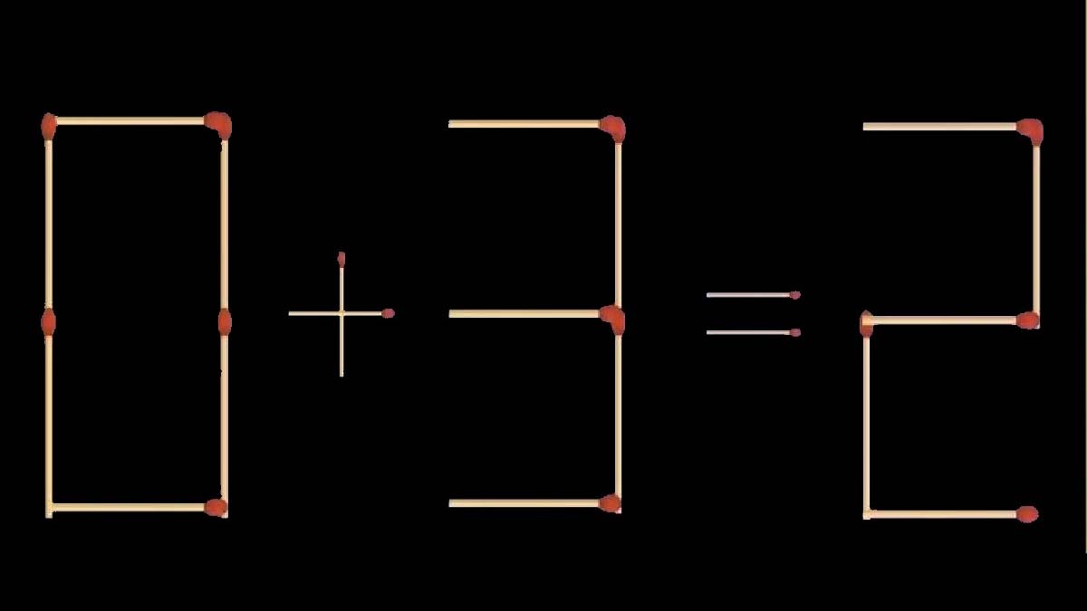 Test QI : seuls les plus perspicaces peuvent résoudre ce puzzle d’allumettes difficile 0 + 3 = 2 ?