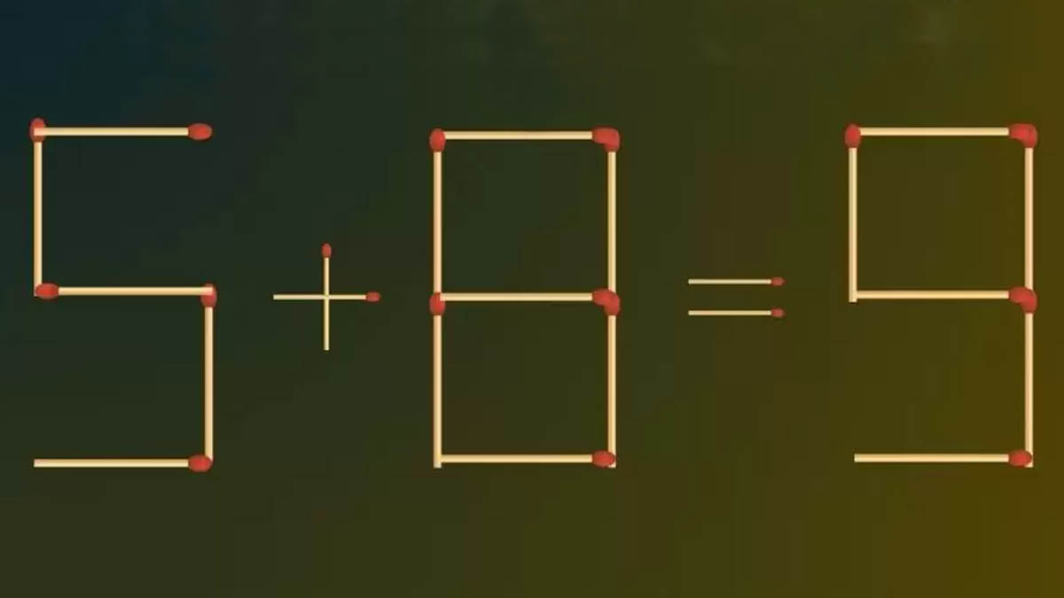 Testez vos compétences avec ce casse-tête dallumette: Corrigez 5 + 8 = 9 en déplaçant quun seul bâton