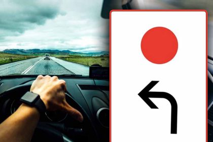 Ce panneau de signalisation à point rouge et flèche noire, que signifie-t-il ?