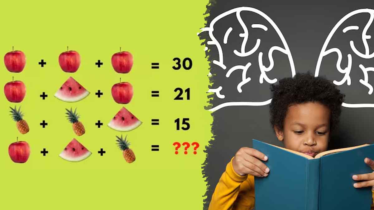 Énigme mathématique fruitée : vous avez 10 secondes pour trouver la valeur de l’ananas, de la pastèque et de la pomme