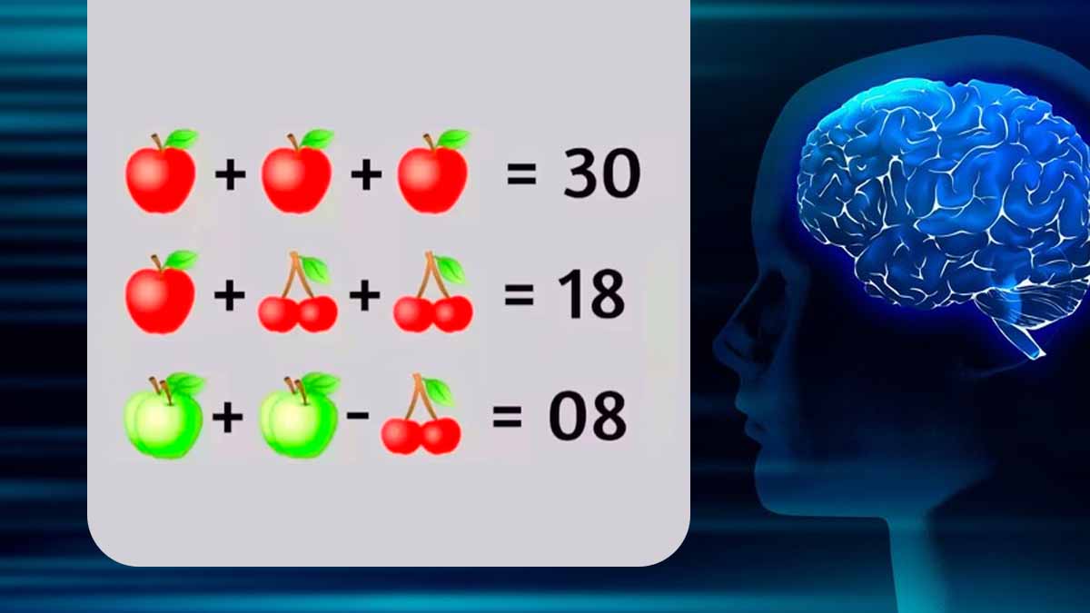 Test mathématique : trouvez la valeur de chaque fruit et la solution de la dernière équation en 8 secondes chrono