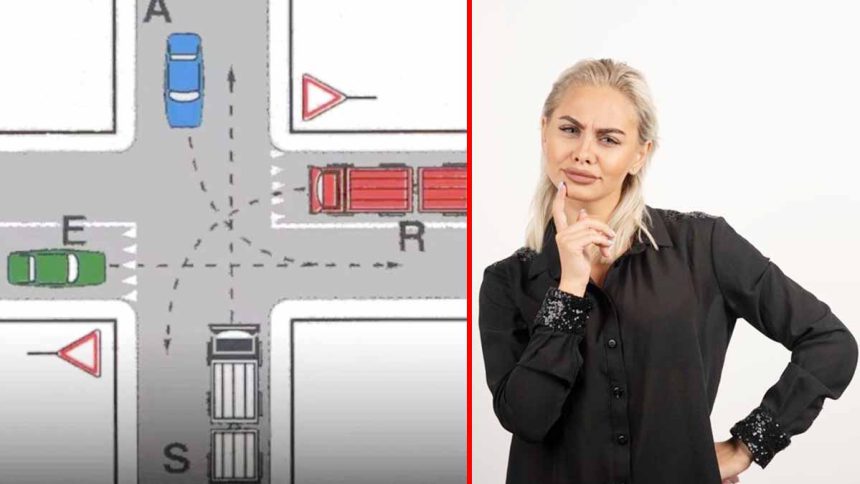 Quelle voiture doit passer en priorité à cette intersection ? Faites-vous partie des 1 sur 10 qui réussissent ce quiz du permis de conduire ?