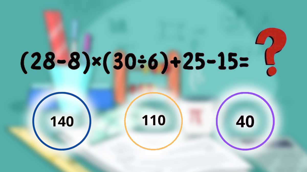 Énigme mathématique : Parviendrez-vous à choisir le résultat correct entre 40, 110 et 140 en moins de 9 secondes ?